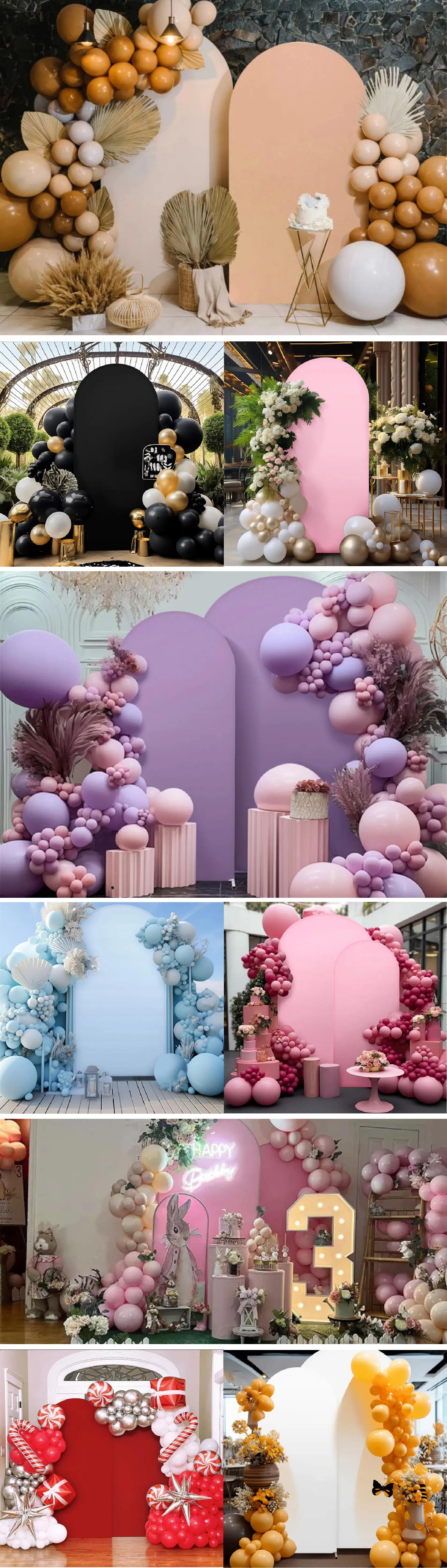 Description Picture 5 of itemArch Backdrop Cover Spandex Fabric Solid Color Covers for Home Decoration Baby Shower Wedding Background Birthday Party Supplies