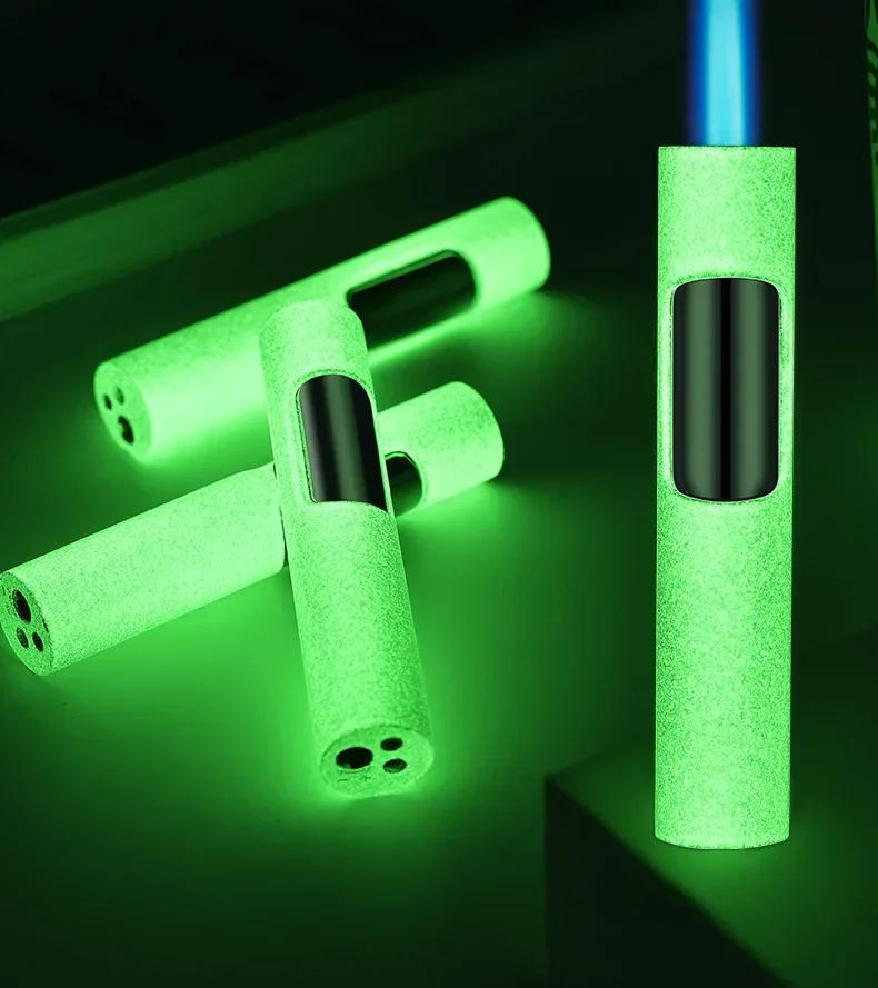 Description Picture 2 of itemNew Torch Luminous Lighter Jet Cigarette Cigar Accessories Pen Airbrush Butane Refill Metal Windproof LighterGadget gift for men