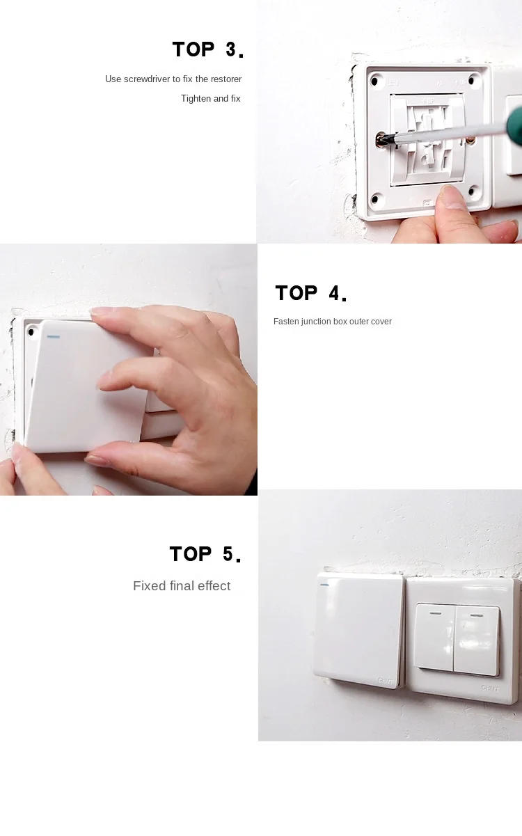 Description Picture 4 of item10PCS 86mm Cassette Repairer Dark Box Repair Screw Plug Switch Old Socket Boxes Replacement Fixed Wall Repair Box Support Rod