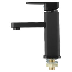 1pc Basin Faucet Anti-fingerprint Black Stainless Steel Single Cold Sink Faucet Bathroom Counter For Kitchen Bathroom Home Hotel