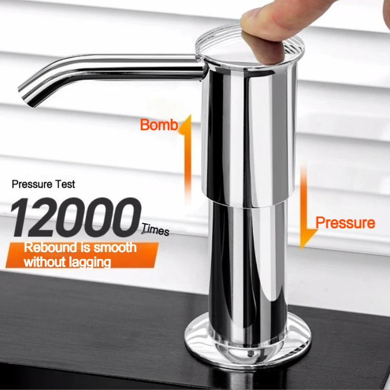 Description Picture 5 of itemKitchen Sink Soap Dispenser With Extension Tube Extended Design Spill Prevention Large Flow Kitchen Hand Press Dispenser Soap