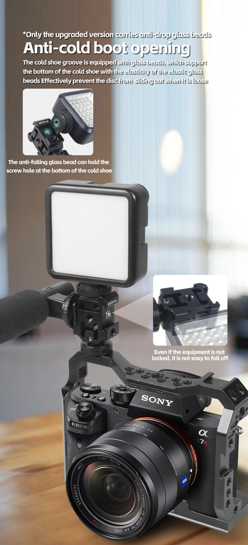 Description Picture 3 of itemTriple Hot Cold Shoe Mount Adapter 1/4 Holder for Nikon Canon DJI MIC 2 SLR Tripod Microphone Light Audio Recorder Stand Bracket