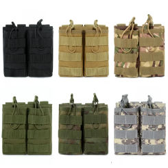 MOLLE M4 M16 Double Magazine Pouch Open Top Outdoor Hunting Accessories EDC Tool Waist Bag AR AK Rifle Mag Holder Vest Pouches