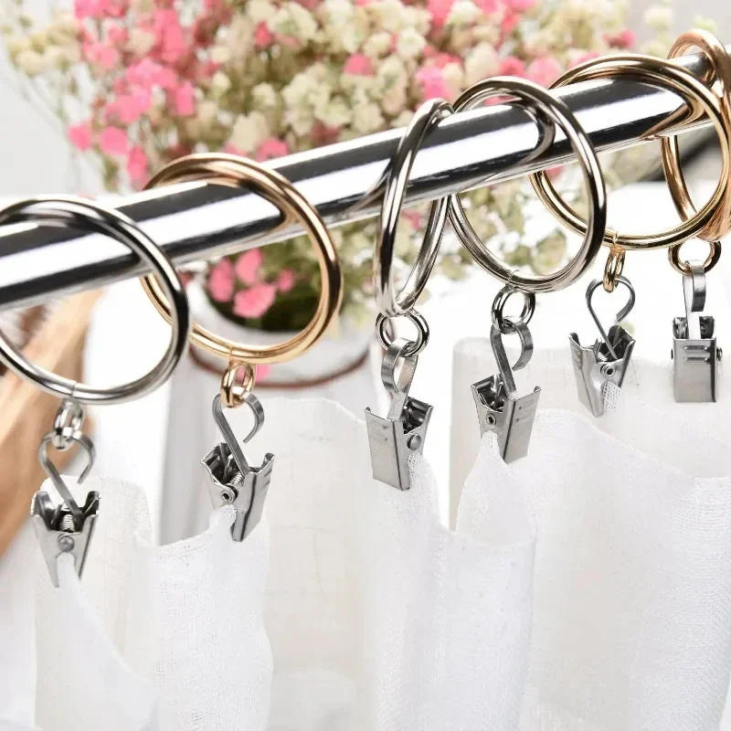 Description Picture 6 of itemLots Stainless Steel Curtain Clips with Hook Window Curtains Hanging Clamps Accessories Home Room Photo Decoration Hooks Clip