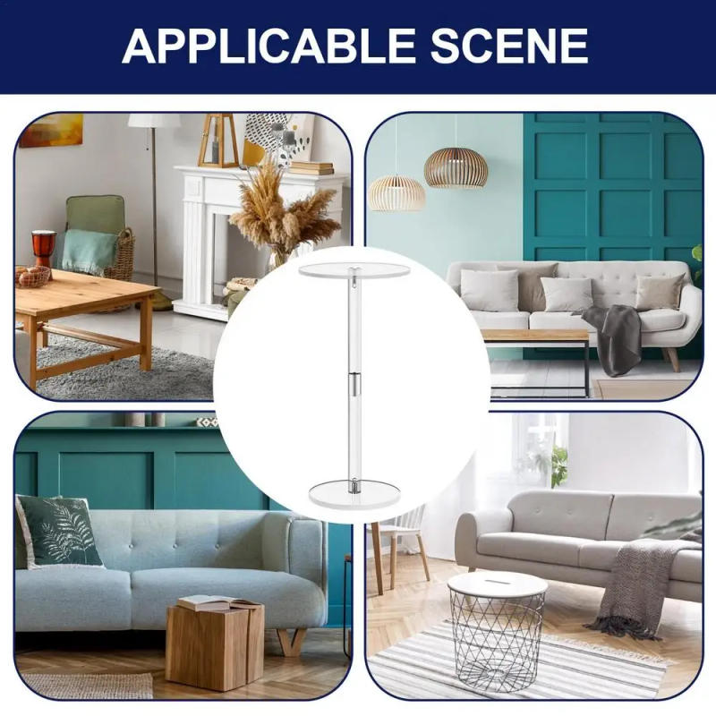 Description Picture 5 of itemAcrylic Transparent Coffee Table Clear Drink Table Small Round End Modern Living Room Side Table Acrylic desk Home Decorations