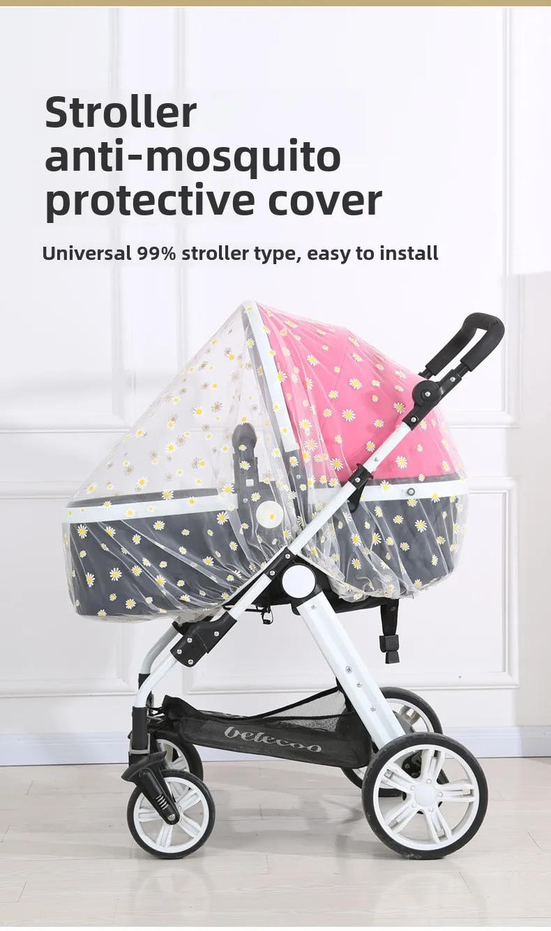 Description Picture 3 of itemBaby Stroller Mosquito Net Pushchair Cart Insect Shield Net Baby Stroller Accessories Mesh Safe Infants Protection Mesh Cover