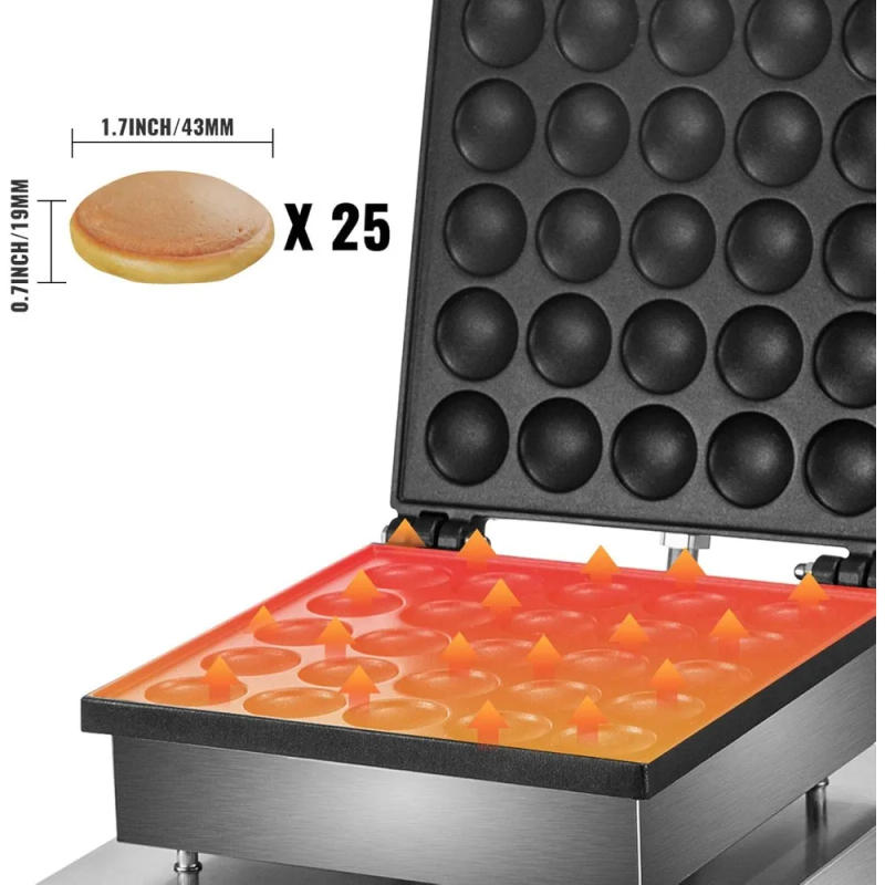 Description Picture 5 of itemMini Dutch Pancake Maker, 1.7-Inch Diameter Mini Pancake Poffertjes Machine Electric Poffertjes for 25PCs Round Pancakes