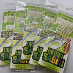 6pcs/pack Lunker Sabiki Rigs  Hooks Saltwater Fishing Lures Luminous Glow Flash Fishskin Sea Bait Mackerel Pesca Tackle