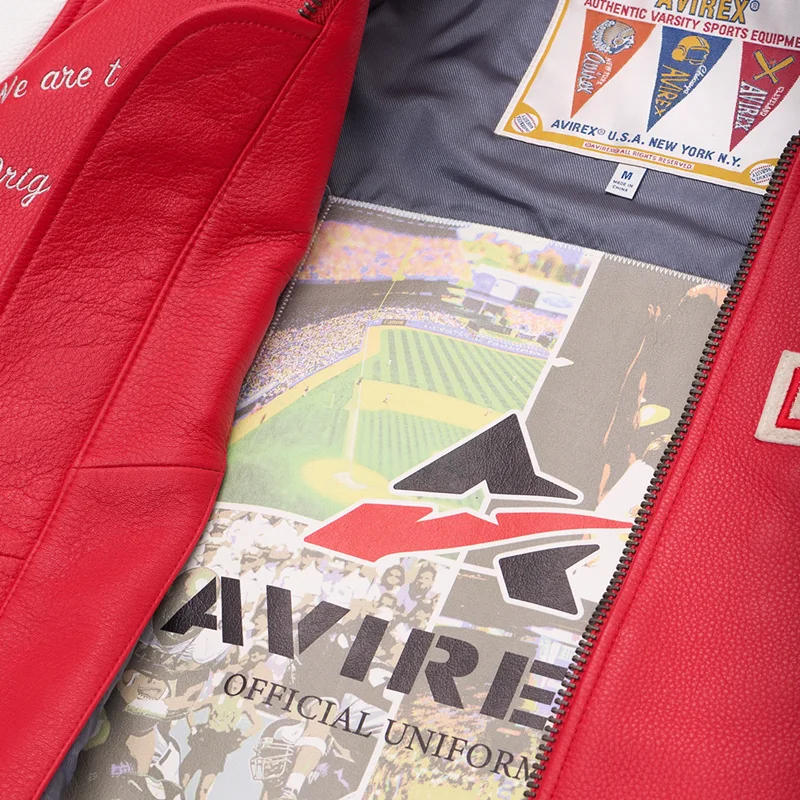 Description Picture 6 of itemMen's Real Leather Jacket with Embroidery Thicken Cowhide Leather Leather Classic Baseball Outfits Coat