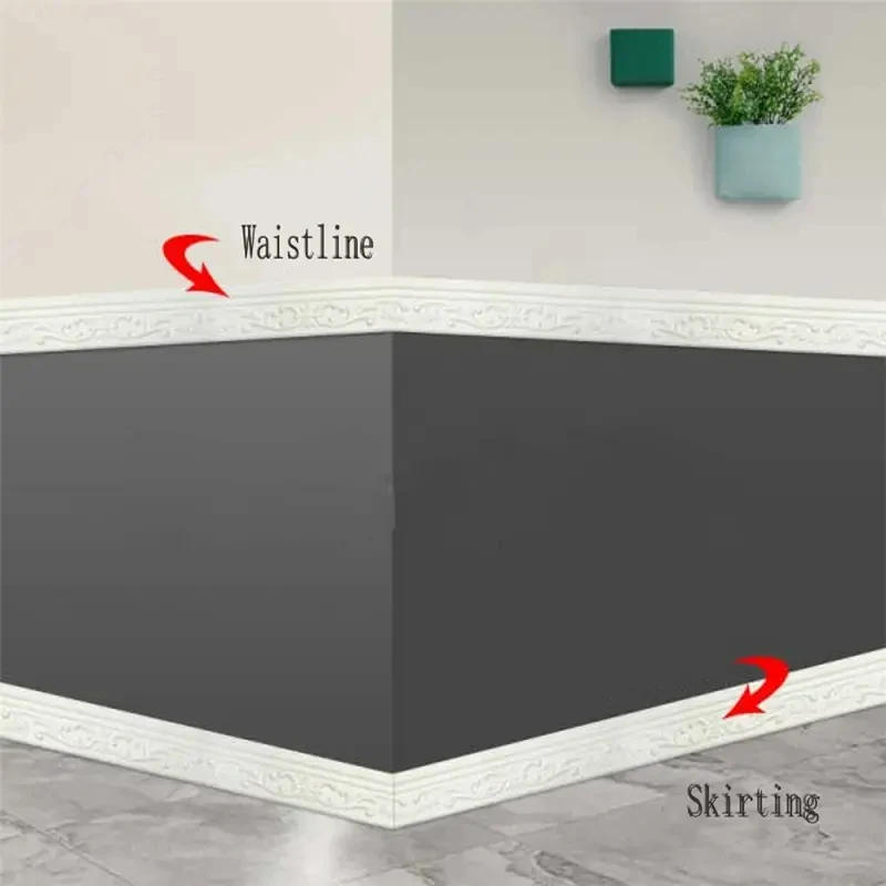 Description Picture 5 of item3D Self Adhesive Wall Border Strip Waterproof Wall Trim Line Wallpaper Skirting Border Home Decor TV Background Wall Sticker