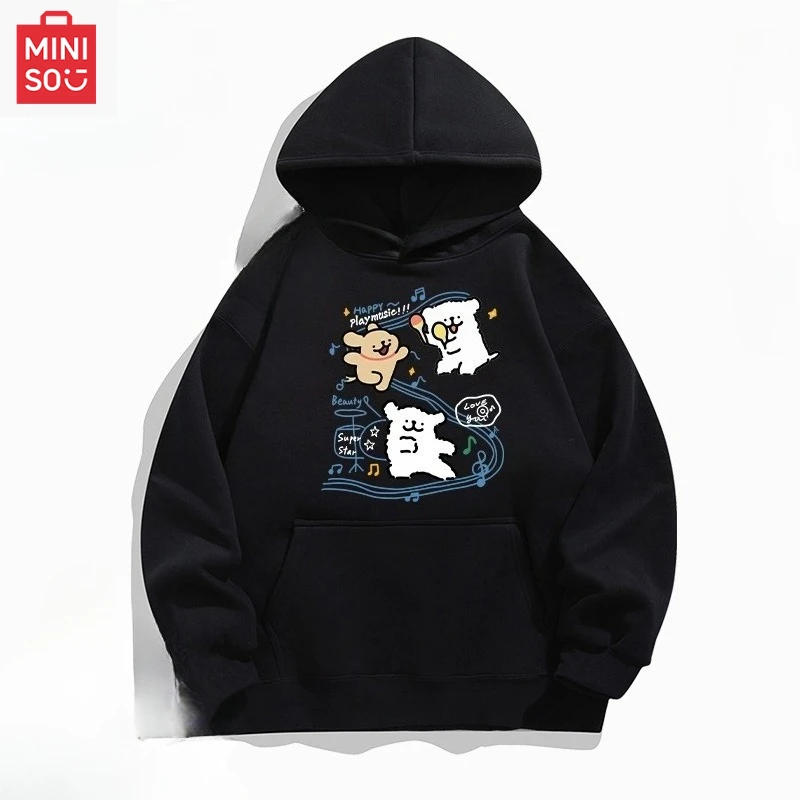 Description Picture 6 of itemMINISO co-branded Maltese printed hoodie with hood loose cartoonish multi-functional casual and cute girl