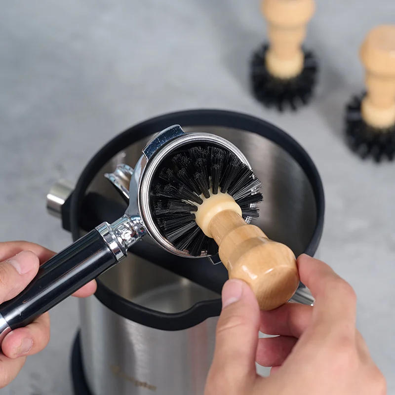 Description Picture 6 of itemProtable Coffee Tamper Cleaning Brush Espresso Grinder Machine Hair Wood Dusting Cleaners 51/54/58mm Barista Kitchen Tools