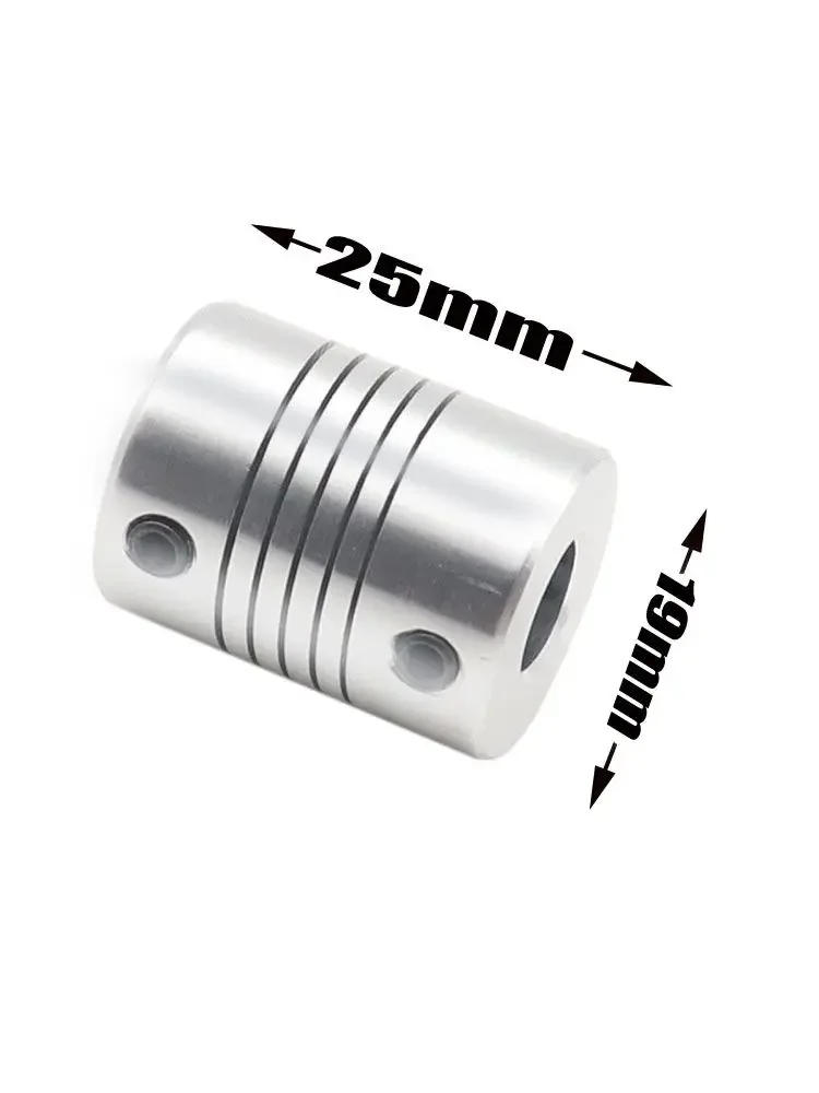 Description Picture 2 of itemD19L25 3mm 4mm 5mm 6mm 6.35mm 8mm 10mm Aluminum Z Axis Flexible Coupling For Stepper Motor Coupler Shaft Couplings 3D Printer