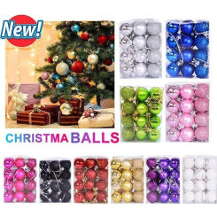1box Christmas Balls Christmas Tree Ornaments Ball Xmas Hanging Tree Pendants Home Party Decor 2023 New Year Gift Noel Navidad