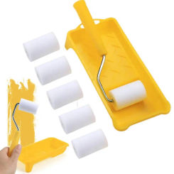 Small Paint Roller Set Mini Roller Edger Brush For Wall Painting With Paint Tray Interior Paint Brushes Painting Tools For Room