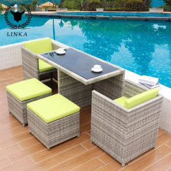 Table and chair wicker  courtyard balcony combination simple terrace leisure outdoor open-a