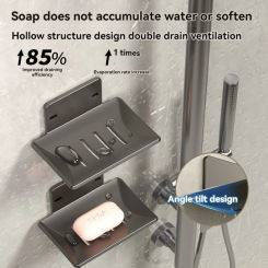 Aluminum Alloy Soap Holder Bathroom Soap Dish With Drain Water Wall Mounted Soap Box Bathroom Accessories