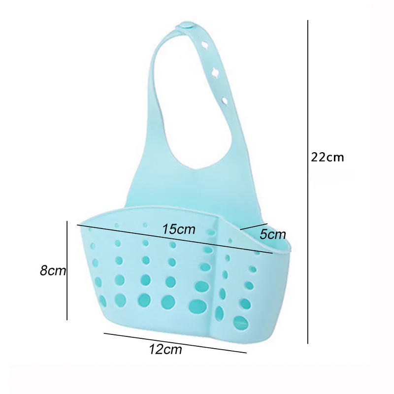 Description Picture 3 of itemSink Shelf Soap Sponge Holder Clip Dish Drainer Drying Rack Silicone Storage Basket Bag Bathroom Holder Kitchen Accessories Tool