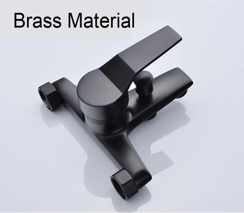 Description Picture 5 of itemBlack Shower Faucet Brass Mixer Wall Mounted Single Handle Bathroom Mixer Tap & Hand Shower & Shower Sliding Bar