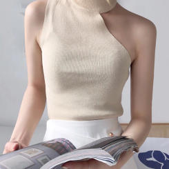 Knitted Sweater Off Shoulder Pullovers Sweater for Women Sleeveless Turtleneck Female Jumper Black White Beige Sexy Clothing