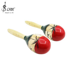 SLADE 1Pair Colour Wood Maracas Wooden Tropical Party Percussion Shakers Wooden Sand Hammer Musical Party Baby Shaker Toy Gifts