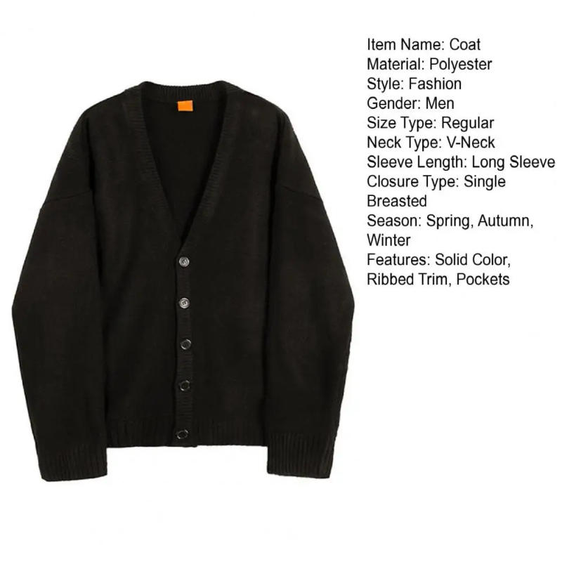 Description Picture 2 of itemCold Resistant Comfy Winter Buttons Solid Sweater Cardigan Knitwear for Dating
