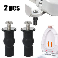 2 Pack Toilet Seat Screws Hinges Toilet Hinge Screw Compatible Expanding Rubber Bolt Top Nuts Set Bathroom Accessories