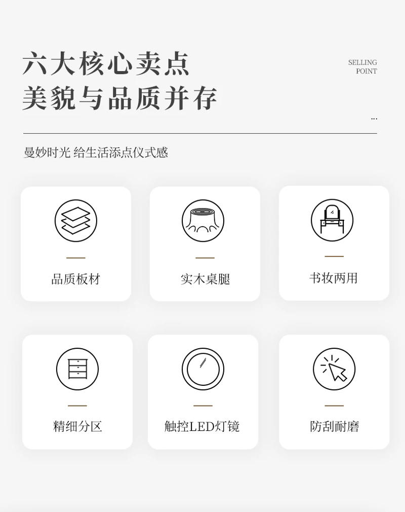 Description Picture 4 of itemDresser Bedroom Makeup Table Modern Simple Small Apartment Table Girl Bedroom 2022 New Dresser