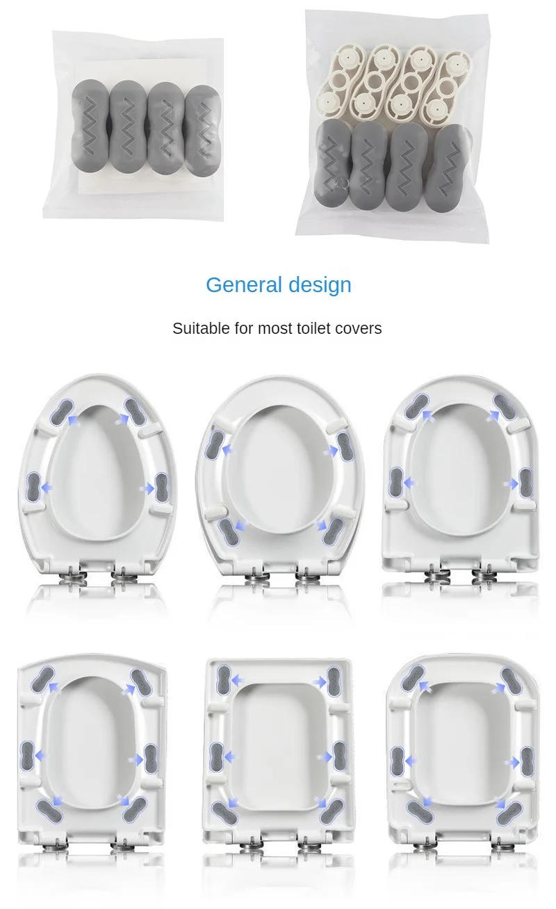 Description Picture 4 of itemUniversal Toilet Lid Cushion Anti-slip Toilet Seat Cushion Rubber Pad Buffers Pack-white Stop Bumper Shock Absorber 4/8/12pcs