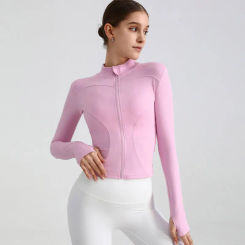2025 New Fashion Fitness Sports Jacket Women Spring Summer Running Long Sleeve Waist Cinching Yoga Casual Ladies Versatile Tops