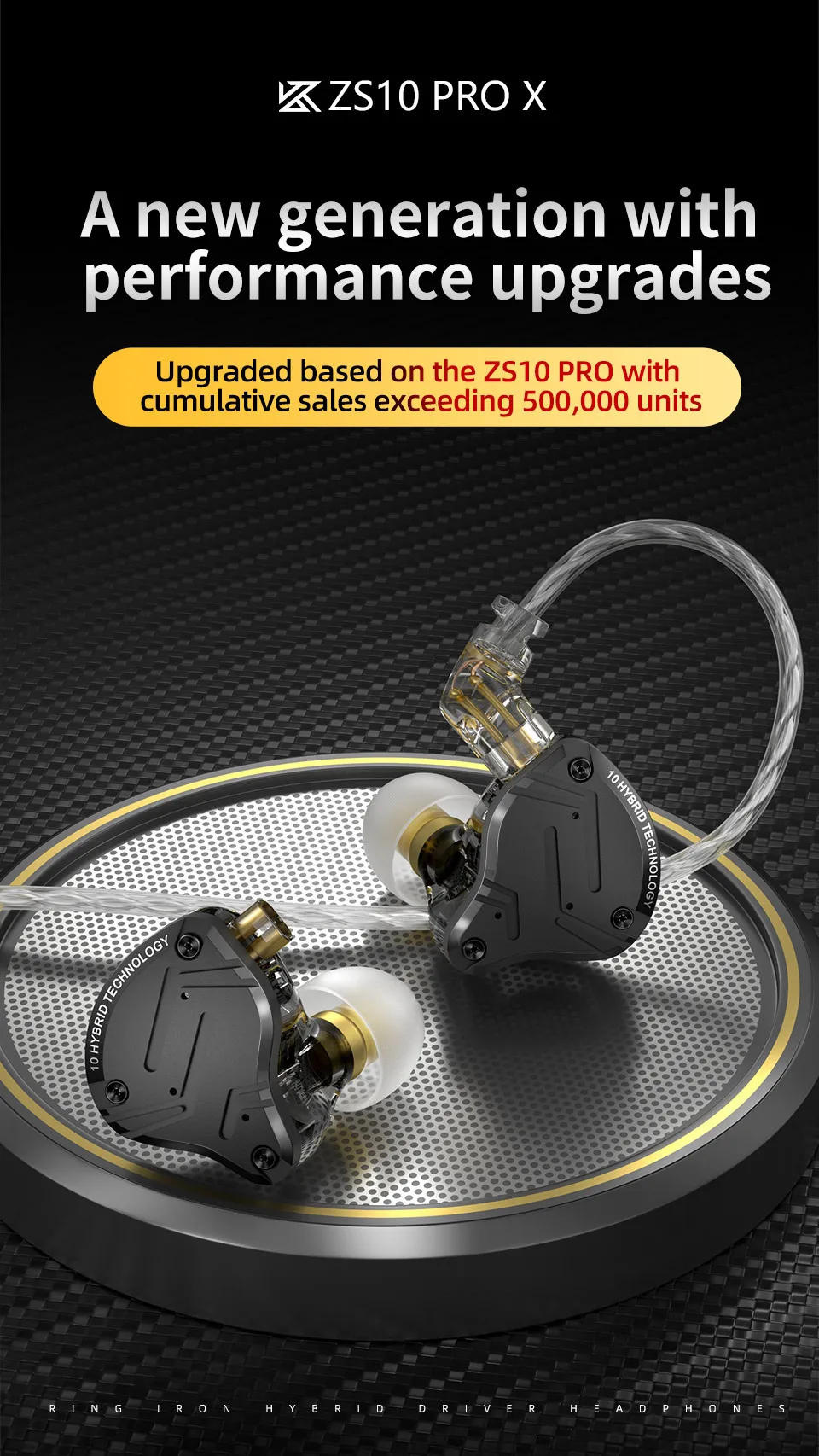 Description Picture 2 of itemKZ ZS10 PRO X HIFI Bass Metal Hybrid In-ear Earphone Sport Noise Cancelling Headset Earbuds KZ ZSN PRO AS16 PRO AS12 ZSX ZEX