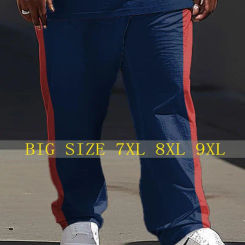 Biggmans L-9Xl Plus Size Men's Clothing Summer Leisure One Bar Solid Color Loose Pants