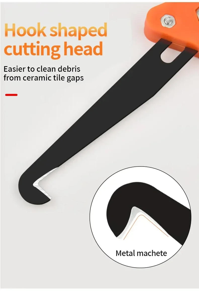 Description Picture 5 of itemProfessional Gap Hook Knife Ceramic Tile Floor Tile Repair Tool Cleaner Old Mortar Cleaning Dust Removal Steel Construction Tool