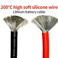 Soft Silicone Power Cable 13 12 11 10 9 8 7 6 5 4 3 2 1 AWG Heat Resistant Electrical Wire Red Black For Car Battery LED Light