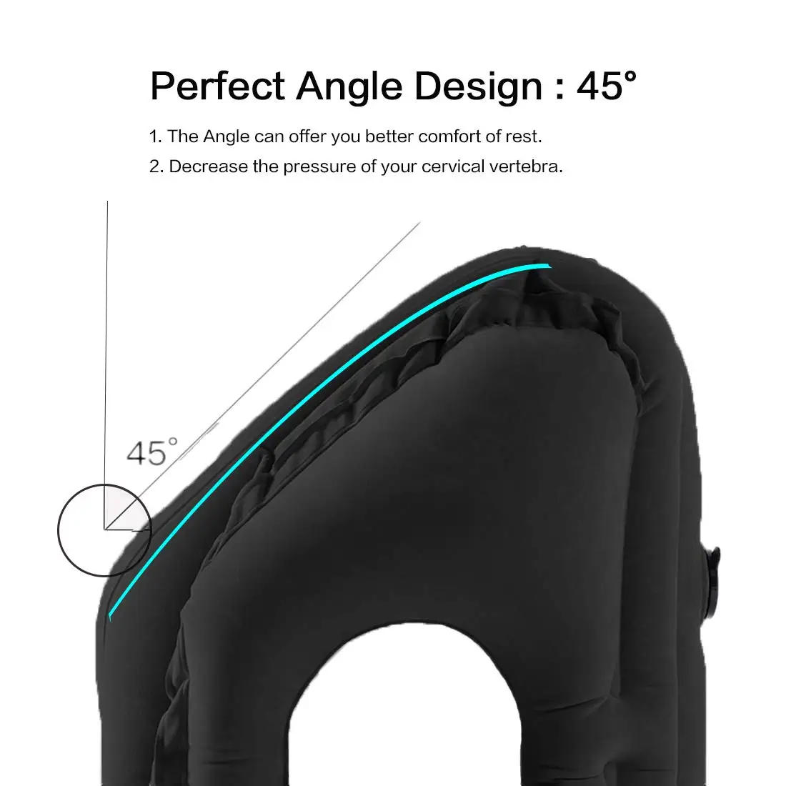Description Picture 3 of itemInflatable Travel Pillow for Airplane, Neck Air Pillow for Sleeping, Avoid Neck and Shoulder Pain, Support Head and Lumbar