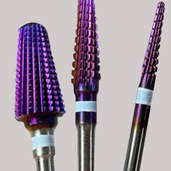 Hot! Purple Pro Whole Carbide Nail Drill Bits Nail Art Electric Drill Machine Files Nail Art Tools cut and polish bottom nail