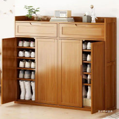Shoe cabinet S46 door large capacity dustproof storage cabinet multi-layer solid wood balcony home modern simple shoe rack