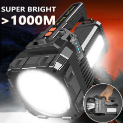 Solar/USB Charging LED Work Light Flashlight Rechargeable Searchlight Camping Lantern Torch Power Bank Floodlight Waterproof