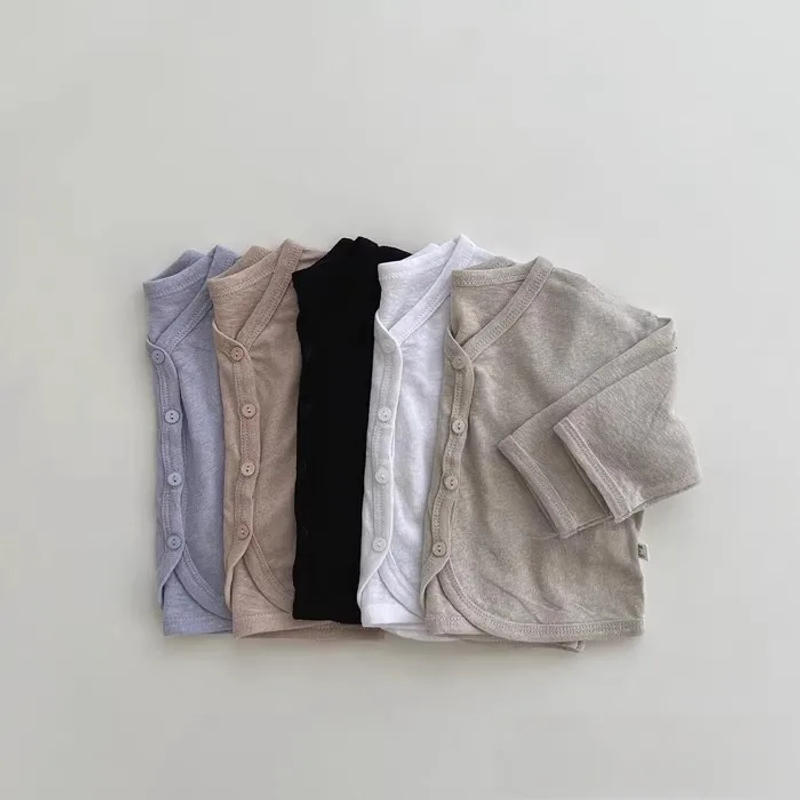 Description Picture 3 of item2025 Summer New Baby Long Sleeve Sunscreen Jacket Infant Girl Cotton Cardigan Kids Boys Solid Coat Thin Breathable Tops Clothes