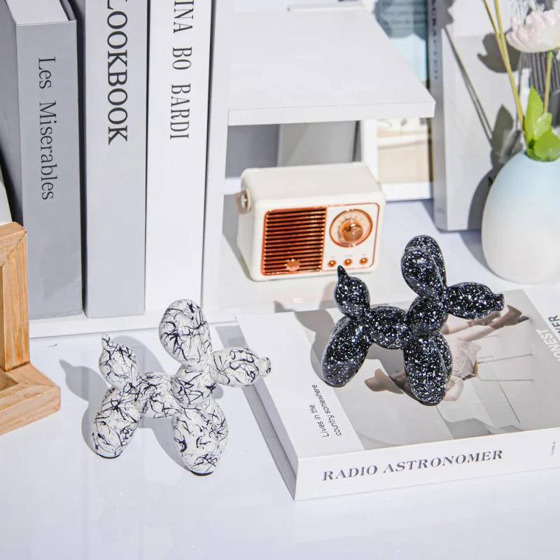 Description Picture 6 of item2025 Creative Ceramic Balloon Dog Statue Puppy Art Home Decor Figurines for Living Room Desk Ornament Interior Decoration Gift