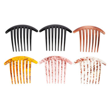 6pcs Fashion Hair Comb Resin Headpiece Durable Hair Accessories Hair Comb(Random Color)