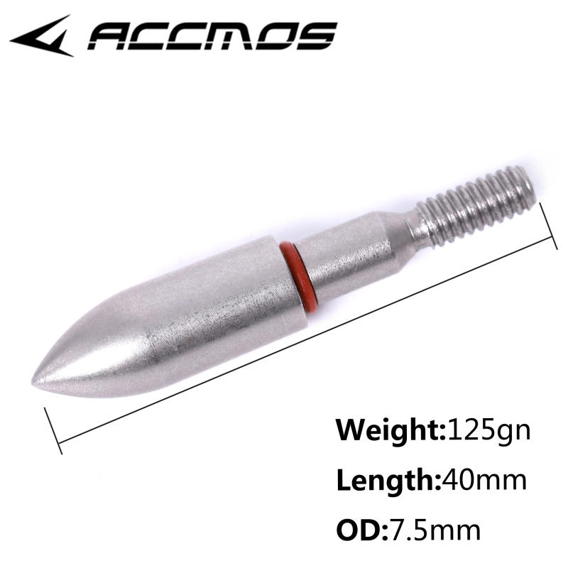 Description Picture 6 of item12/24pcs 100 / 125Grain Stainless Steel Arrow Head Archery Arrow Point For ID 6.2  OD 7.5mm arrow shaft  Arrow  Tips Accessory