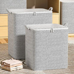 Large Capacity Storage Bag Non-woven Quilt Storage Bag Clothes Bins Foldable Dustproof Clothes Organizer Household Moving Bag