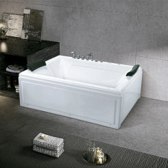 1800X1500X650mm Bathroom Whirlpool Bathtub LED Colored Lights Indoor Spa Double People Surf Massage Tub K8607