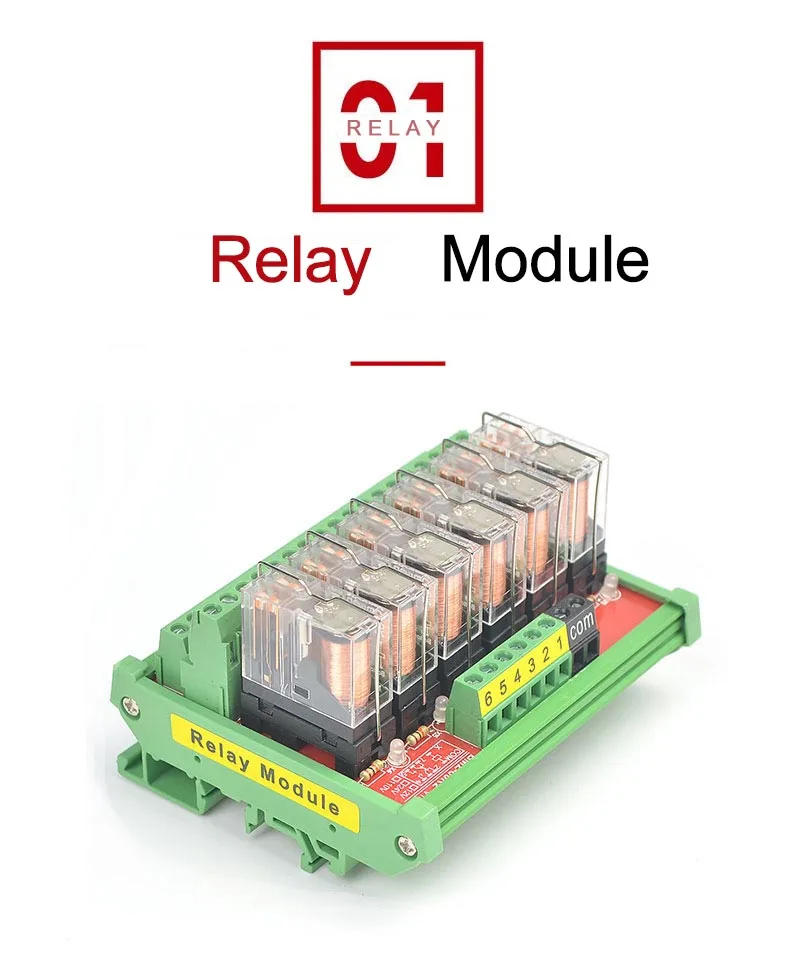 Description Picture 6 of itemPluggable Safe DIN-Rail Mounting 6 CH Relay with Flame Retardant Shell Single Contact 5A for Signal Amplification Board