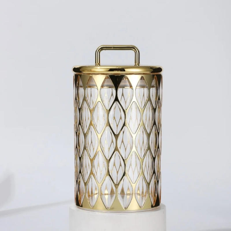 Description Picture 5 of itemGold-plated Food Storage Jar Acrylic with Lid Airtight Container Transparent Moisture-proof Sealed Jar Kitchen Storage