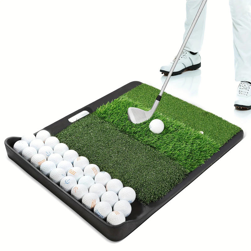 Description Picture 2 of itemGolf Hitting Mat 4-in-1 Folding Grass Mat - Practice Triple Turf Chipping Swing Detection Aid Hitting Mat Golf Mat for Backyard