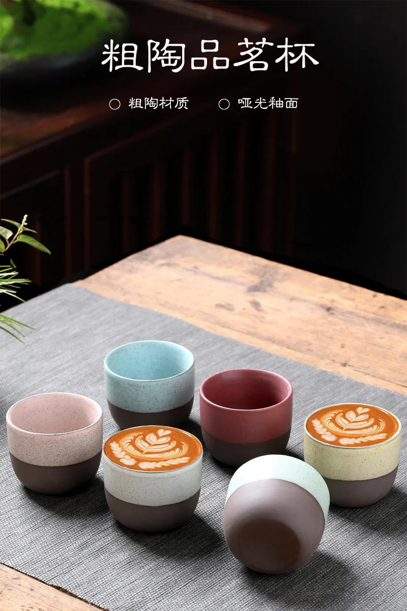Description Picture 2 of item120ML Creativity Retro Teacups Rough Pottery Handmade Family Master's Cup Matte Kiln Coffee Mug Teahouse Chinese Kung Fu Tea Cup