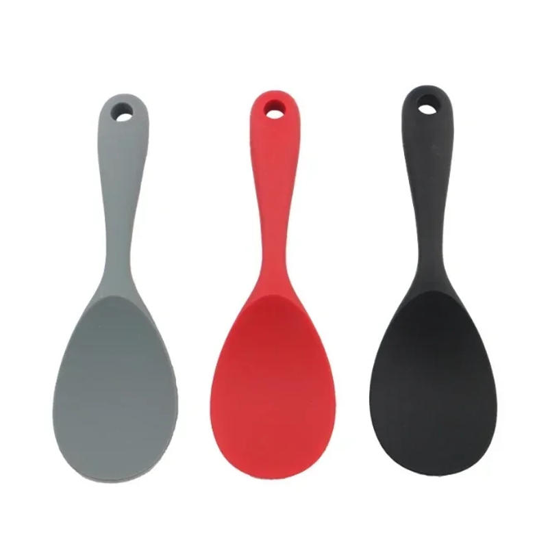 Description Picture 6 of itemHanging Silicone Rice Spoon Kitchen Ladle Non-stick Saucepan Electric Rice Cooker Cooking Scoop with Holes Household Items