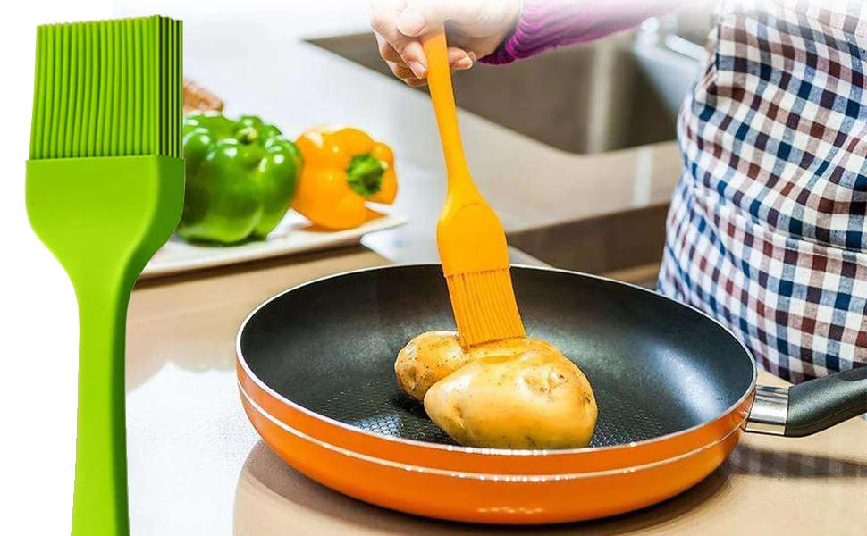 Description Picture 4 of item5/3/2/1pcs Silicone Kitchen Brush Basting Pastry Brush Cooking OilBrush for Sauce Butter Marinades Food Brushes BBQ Grill Baster